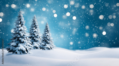 Wallpaper Mural Enchanting winter landscape, pine trees heavily laden with snow cold. Torontodigital.ca