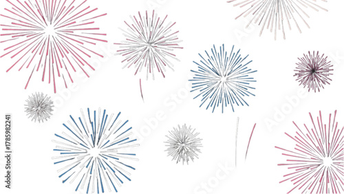 Colorful Fireworks Display Illustration - Festive Background for Celebrations