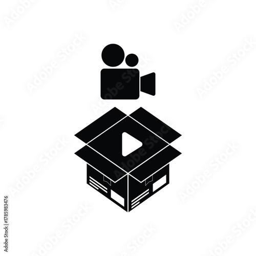 This unboxing package icon perfectly represents the excitement and process of opening a new delivery, Its versatile and modern design makes it a perfect visual element for illustrating shipping