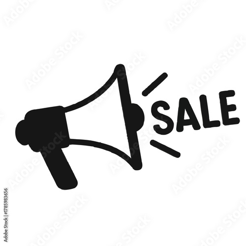 Announcing a sale with a megaphone design for promotions and marketing needs