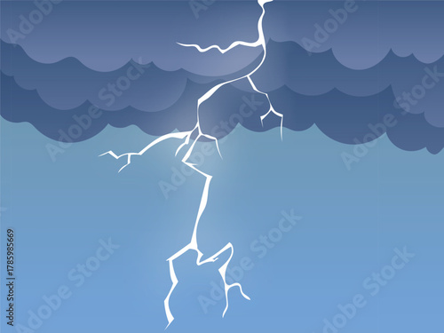 Stormy sky with clouds and thunderstorm, weather, bolts flashing