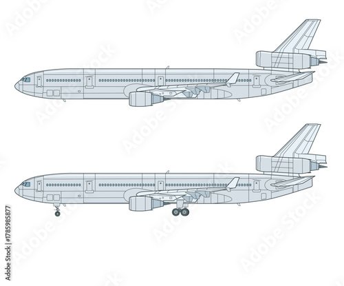 Dreistrahliges Passagierflugzeug