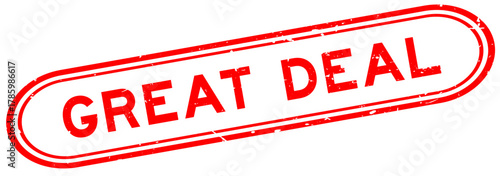 Grunge red great deal word rubber seal stamp on white background