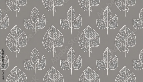 Elegant Leaf Pattern - A Seamless Botanical Design for Textiles.