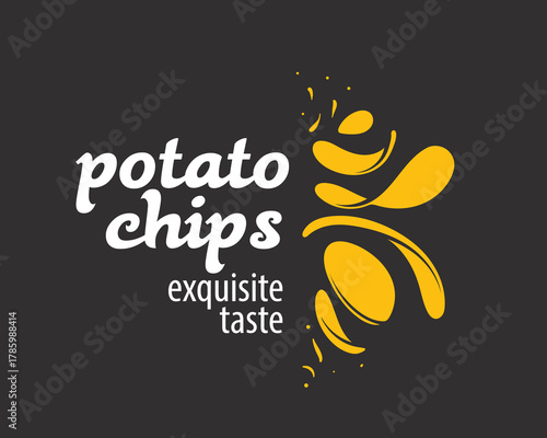 Vector hand-drawn potato chip logo