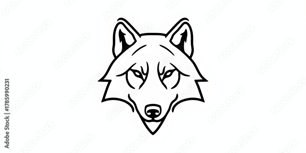 Fototapeta premium wolf one line 