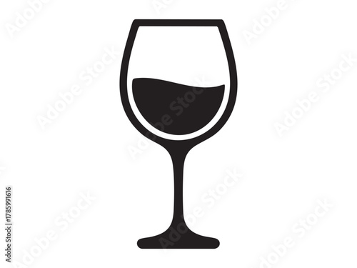 Wine glass icon with wine. Vector illustration.
