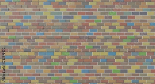 Colorful brick wall texture background seamless pattern for exterior and interior design use