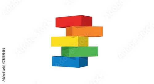 Colorful building blocks stacked tower toy bricks children's construction play learn education