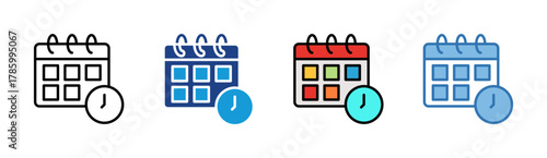 Schedule icon set multiple style collection