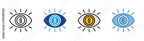 Vision icon set multiple style collection