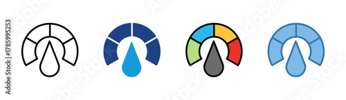 Performance Gauge icon set multiple style collection