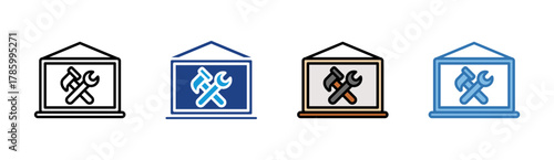 Workshop icon set multiple style collection
