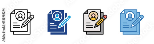 Resume icon set multiple style collection