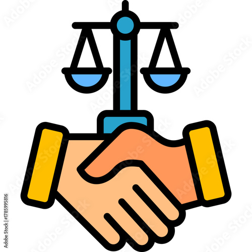 Diplomacy lineal color icon