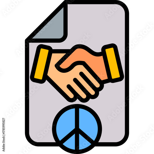 Peace Negotiation lineal color icon