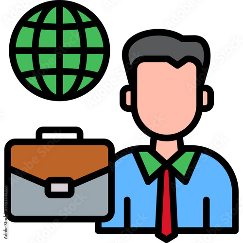 Diplomatic Mission lineal color icon