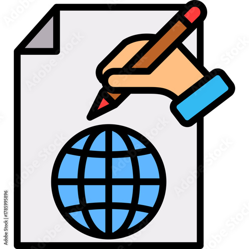 Foreign Affairs lineal color icon