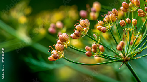 A close-up of the seeds and flowers on a fennel plant