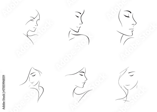 Beauty woman face silhouette logo vector, black beautiful woman face logo icon, woman girl face logo, silhouette of a woman's face vector logo on a white background