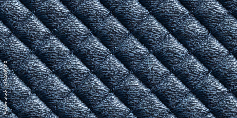 Fototapeta premium Soft textured dark blue seamless quilted pattern for design use