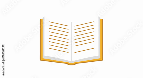 Open book with blank pages and orange cover, ideal for educational or informational content