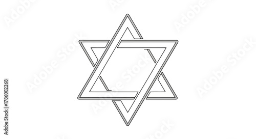 Star of David Icon in Outline Style