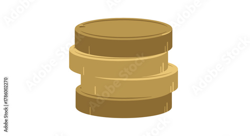 A simple vector illustration of a stack of gold coins, symbolizing wealth, finance, and investment