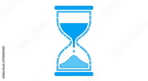 Aquamarine Hourglass Icon Symbolizing Time and Anticipation in Graphic Design Elements