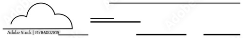 Simplistic cloud design with straight horizontal wind streaks. Ideal for technology, environment, networking, speed, communication, travel, forecast, and minimal flat metaphor