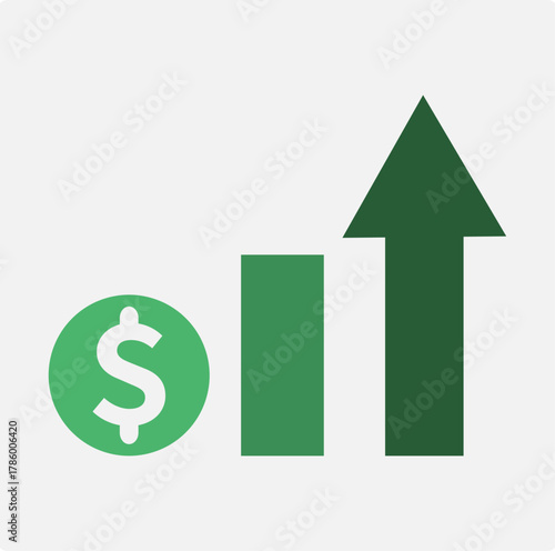 Revenue Growth & Profit Increase Icon-Flat Monetization icon