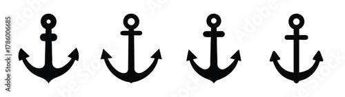 Download black anchor vector set nautical maritime sea ocean graphic design elements clipart eps eps ai