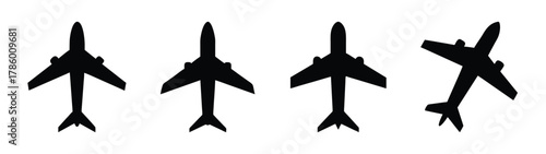 Aerial view of fighter jets silhouette formation military aircraft aviation design concept vector art