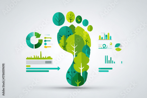 Green footprint illustration for sustainability