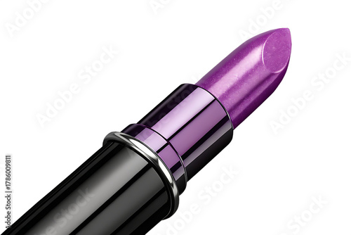 Vibrant purple lipstick isolated on transparent background
