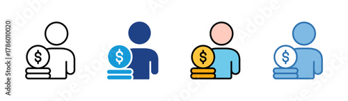Personal Finance icon set multiple style collection