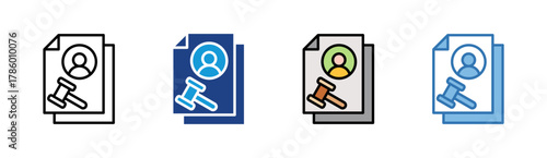 Legal Document icon set multiple style collection