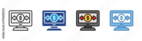 Digital Payment icon set multiple style collection