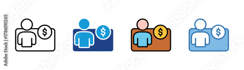 Personal Finance icon set multiple style collection