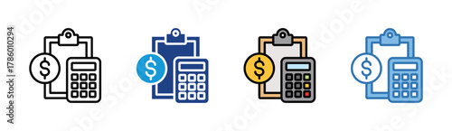 Financial Report icon set multiple style collection