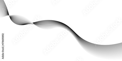 Gray and white abstract background with flowing particles, data science frequency gradient lines on transparent background, vector Illustration of the gray pattern of lines,