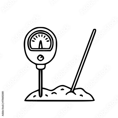 Simple pressure gauge measuring device minimal illustration