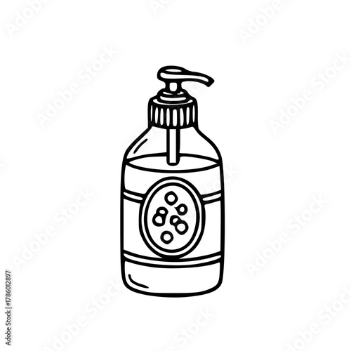 Minimal liquid soap bottle with dispenser illustration