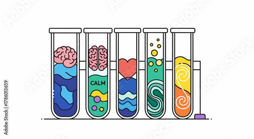 Emotional Intelligence - Test Tubes of Feelings and Thoughts.