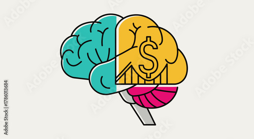 Financial Brain Concept Illustration.