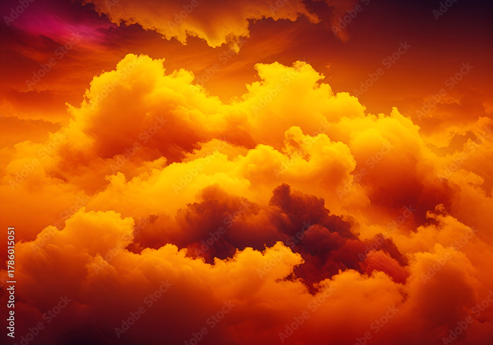 Fototapeta premium Red and pink clouds 3D as background