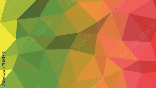 Colorful Geometric Polygon Vector Background, Low Poly Abstract Design in Gradient Warm Tones