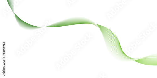 abstract green wave, Abstract background with vector green wave line, illustration of curved flow of green abstract wave line motion. White green Abstract Wallpaper. 