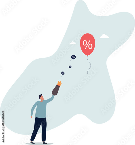 Inflation reduction act by FED, Federal Reserve and central bank to raise interest rate, monetary policy to control inflation.life and employment of people.