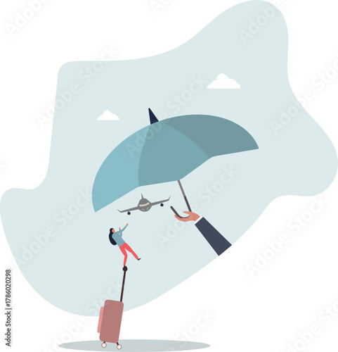 Travel insurance, protection for traveller before flying in COVID-19 Coronavirus era concept.life and employment of people.